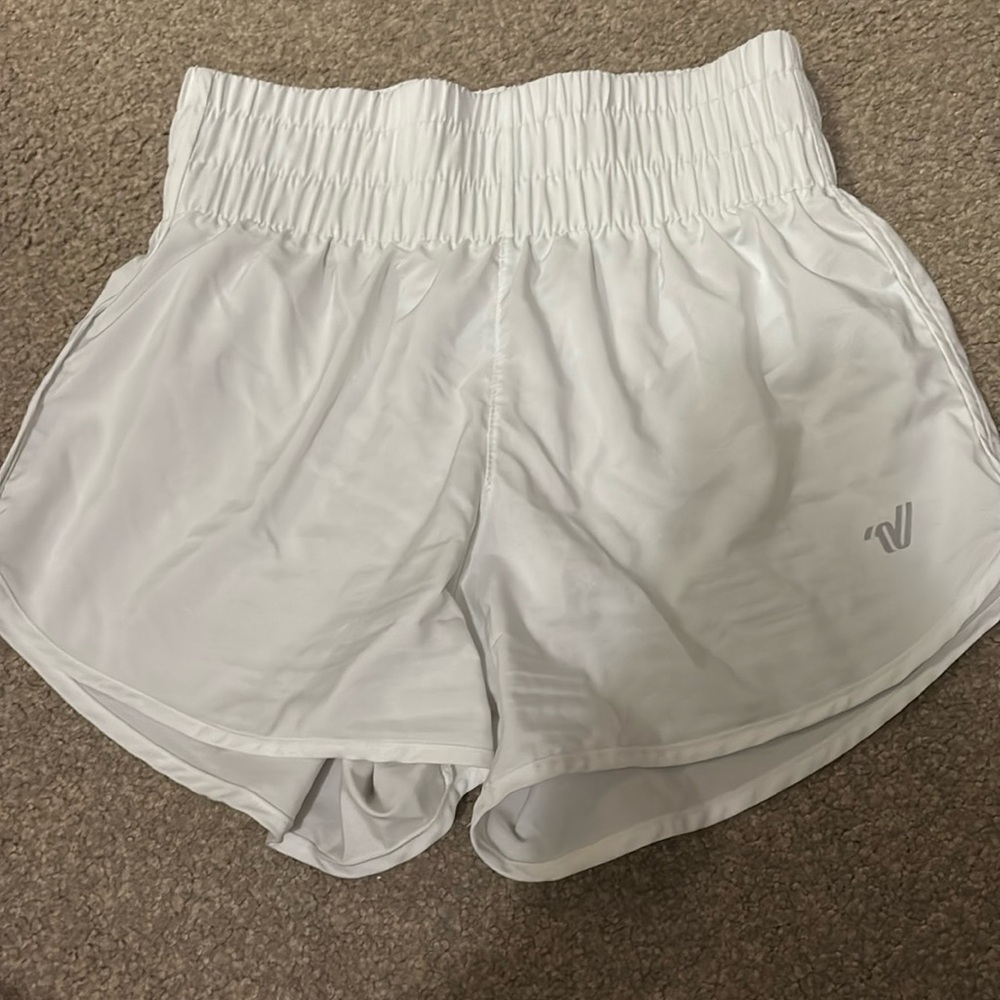 white high waisted athletic shorts